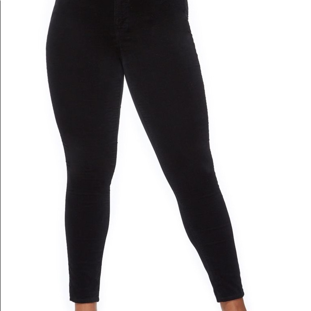 New Good American Black Good Legs Velvet Jeans 10